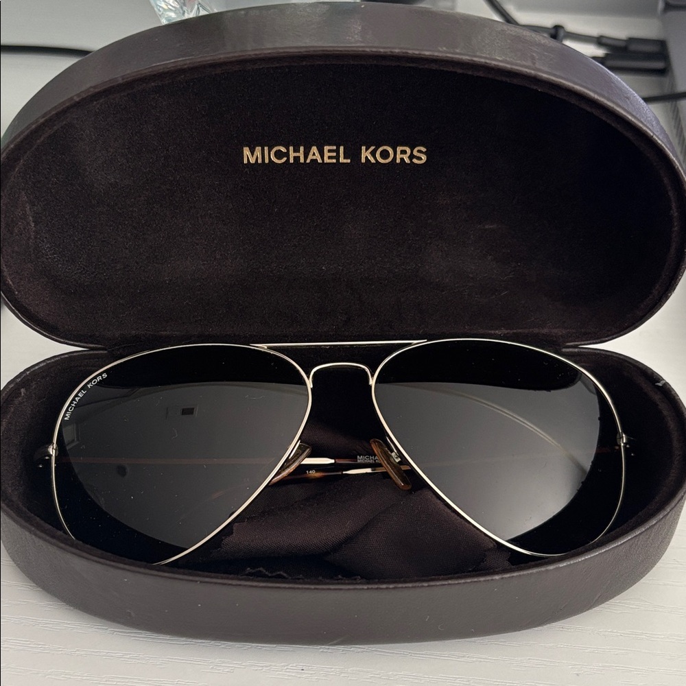Michael Kors Black and Silver Aviator Sunglasses